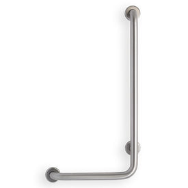 Caregiver 32" x 16" 90-Degree Angled Stainless Steel Grab Bar Right-Hand