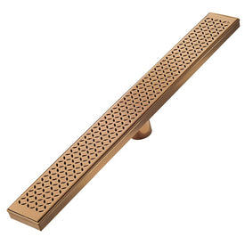 Delmar Series Lotus Line Linear Drain 32" x 3-3/8"