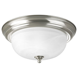 Melon Two-Light Flush Mount Ceiling Light with Alabaster Glass