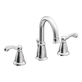 Traditional Two Handle High-Arc Widespread Bathroom Faucet with Drain