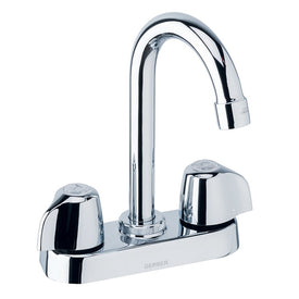 Bar Faucet Classics with Integrated Deck Plate 4 Inch Spread 2 Lever ADA Chrome 2.2 Gallons per Minute