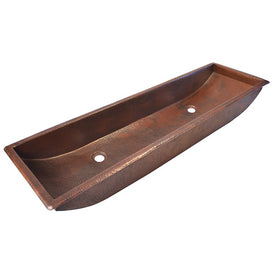 Trough 48 48" Rectangular Copper Universal Mount Bathroom Sink