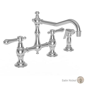 Chesterfield Two Handle Kitchen Bridge Faucet with Side Sprayer