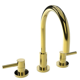 East Linear Two Handle Gooseneck Widespread Bathroom Faucet with Drain