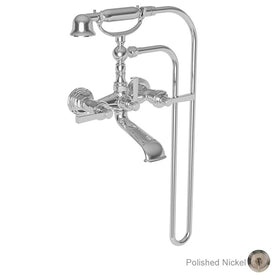 Miro Two Handle Exposed Floor/Wall-Mount Tub Filler Faucet with Handshower
