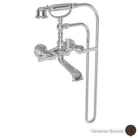 Miro Two Handle Exposed Floor/Wall-Mount Tub Filler Faucet with Handshower