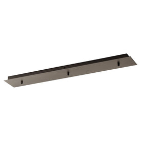 Three-Light Rectangular Linear Pendant Canopy without Lights