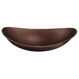 Calder Oval Boat-Shaped Handcrafted Copper Vessel Bathroom Sink