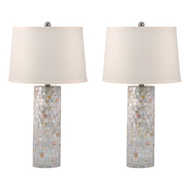 Mother of Pearl Cylinder Table Lamps Set of 2