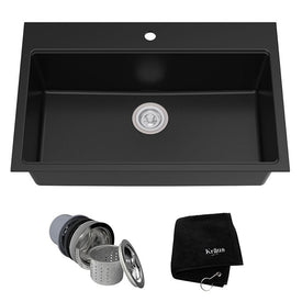 Quarza 31" Single Bowl Granite Dual-Mount Kitchen Sink