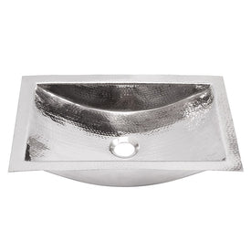 Brightwork Home 19.8" Single Bowl Hand-Hammered Stainless Steel Undermount Bathroom Sink