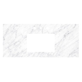 Carrara Marble 48" x 22" Single Vanity Top with Rectangular Sink Cutout for 8" Widespread Faucet