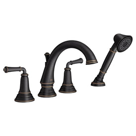 Delancey Two Handle Roman Tub Faucet with Handshower for Flash Valve