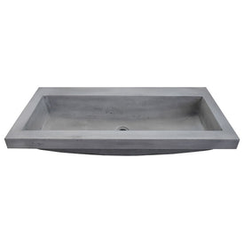 Trough 3619 36" Rectangular NativeStone Drop-In Bathroom Sink without Faucet Holes