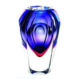Essence Violet Murano-Style Art Glass 9" Vase