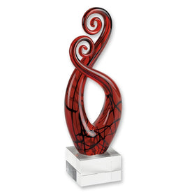 Pietro Black/Red Murano-Style Art Glass 13" Centerpiece
