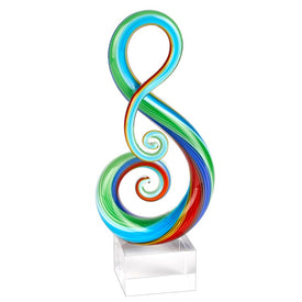 Rainbow Note Murano-Style Art Glass 11" Centerpiece