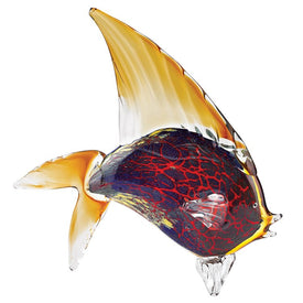 Firestorm Murano-Style Art Glass Tropical Fish Figurine