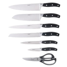 Forged Stainless Steel Eight-Piece Cutlery Set with Block