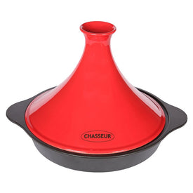 Chasseur French 12" Enameled Cast Iron Tajine with Ceramic Cone Lid