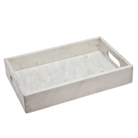 12" x 16" White Marble Rectangular Tray
