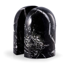 Black Zebra Marble Dome Bookends Set of 2