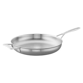 Industry 12.5" Stainless Steel Fry Pan With Helper Handle