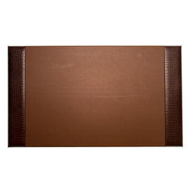 20" x 34" Croco Leather Desk Pad - Brown