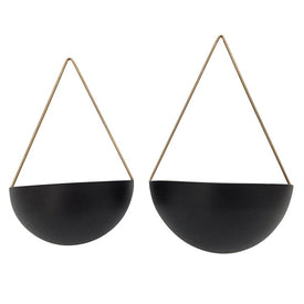 Metal Half-Moon Wall Planters Set of 2