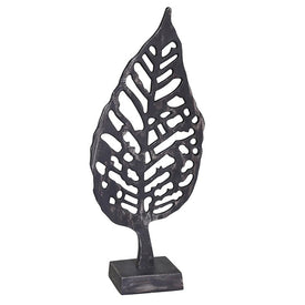 18" Black Aluminum Leaf on Stand