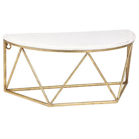 16" x 8" x 7" Wood/Metal Demilune Wall Shelf