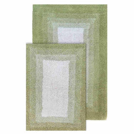 21" x 34" & 17" x 24" Whitney Ombre Reversible Nile Green Two-Piece Bath Rug Set