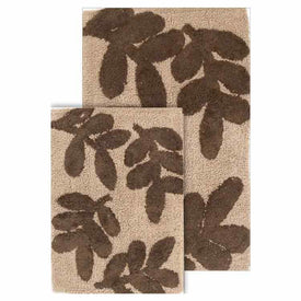 21" x 34" & 17" x 24" Monte Carlo Linen & Chocolate Two-Piece Bath Rug Set