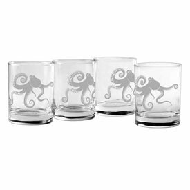 Aristocrat Kraken 14 oz Double Old Fashioned Glasses Set of 4