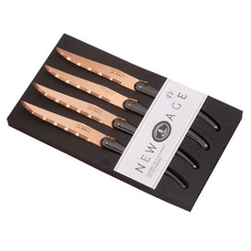 Jean Dubost Laguiole New Age Four-Piece Steak Knife Set Copper