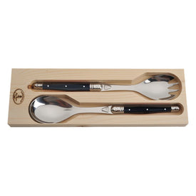 Jean Dubost Laguiole Salad Servers with Black Handles