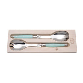 Jean Dubost Laguiole Salad Servers with Turquoise Handles