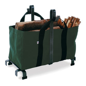 Fireplace Log Rack with Green Carrier Bag