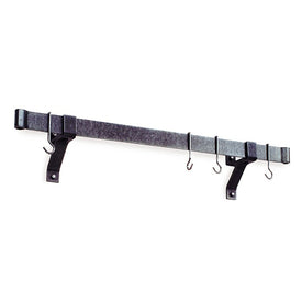 48" Rolled End Bar with 4" Wall Brackets and 12 Hooks