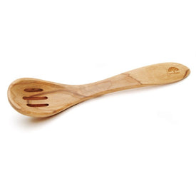 Olive Wood Curved Slotted Olive Spoon