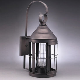 Heal Single-Light Outdoor Cone-Top Wall Lantern with Top Scroll and Chimney Glass