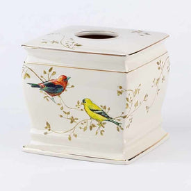 Gilded Birds Tissue Box Cover