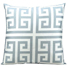 Mina Victory Greek Key Poly Gray 20" x 20" Outdoor Throw Pillow