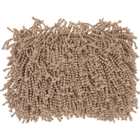 Mina Victory Skinny Fugga Shag Beige 14" x 20" Lumbar Throw Pillow