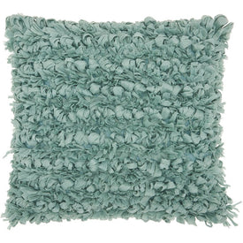Mina Victory Paper Loop Shag Celadon 20" x 20" Throw Pillow