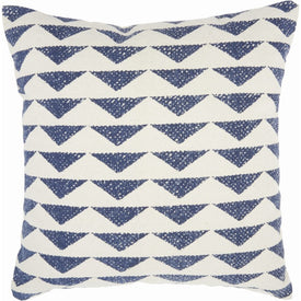 Life Styles Printed Triangles Navy 20" x 20" Throw Pillow