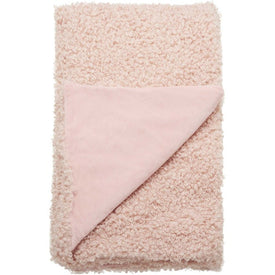 Mina Victory Curly Faux Fur Rose 50" x 60" Throw Blanket