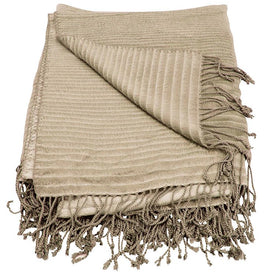 Mina Victory Progression Stripe Beige 50" x 70" Throw Blanket