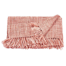 Mina Victory Basket Weave Rose 50" x 60" Throw Blanket