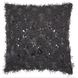 Mina Victory Shaggy Sequins Shag Black 20" x 20" Throw Pillow